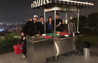 Carrito de comida para matrimonio, fiesta o evento